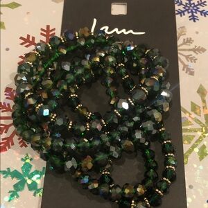 Green Crystal Beaded Necklace